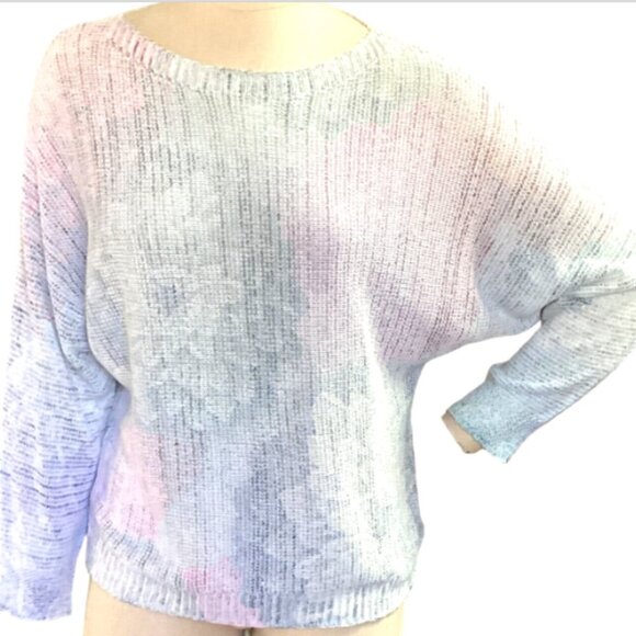 Sioni Pastel Floral Dolman Sleeve Pullover Sweater L 123H - Picture 1 of 6